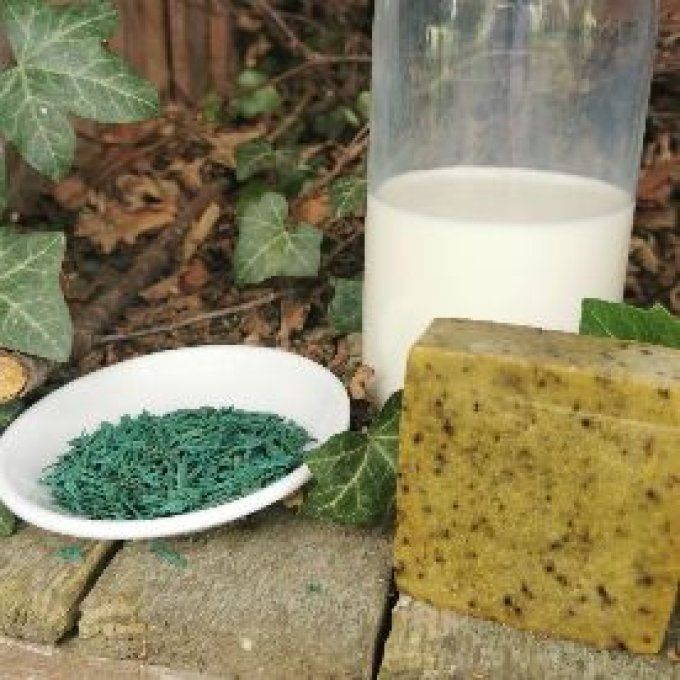 savon biologique au lait de chèvres frais et spiruline