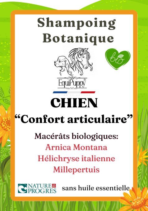 shampoing bio chien arnica douleurs EquiPuppy