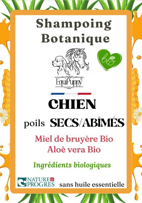 Shampoing-bio-chien-miel- aloe-vera