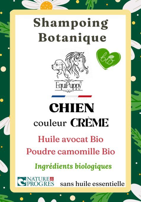 shampoing bio chien poils crème et beige EquiPuppy