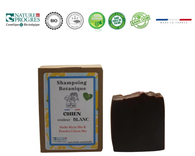 Shampoing naturel et bio pour Chien blanc