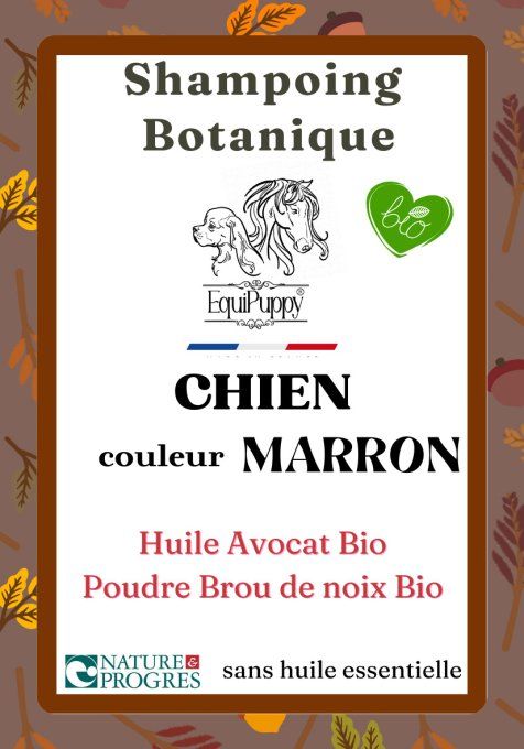 Shampoing bio chien poils marron EquiPuppy
